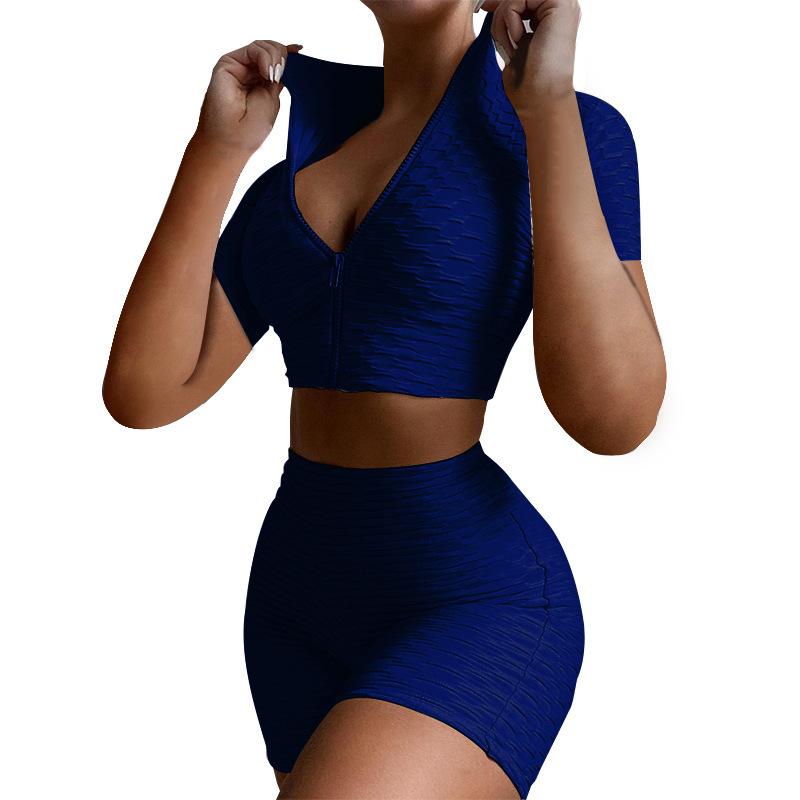 Summer sports short-sleeved quick-dry running gym suit fitness and yoga wear two piece set tracksuit plus size two piece sets - Image 4