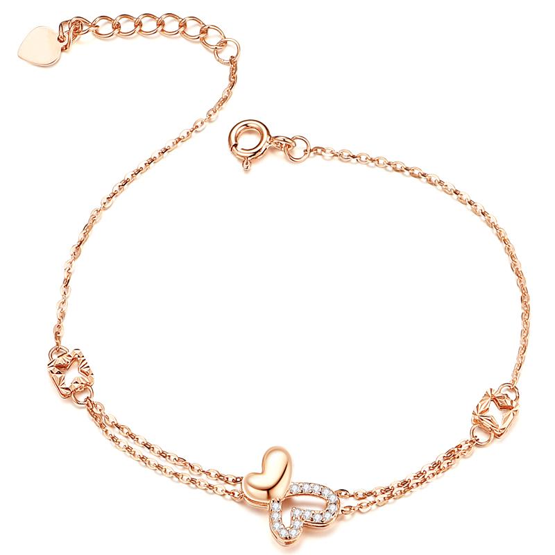 Gold Plated Bracelet Women Gold Sterling Silver 925 Jewellery Fashion Women Charm Bracelet - Image 4