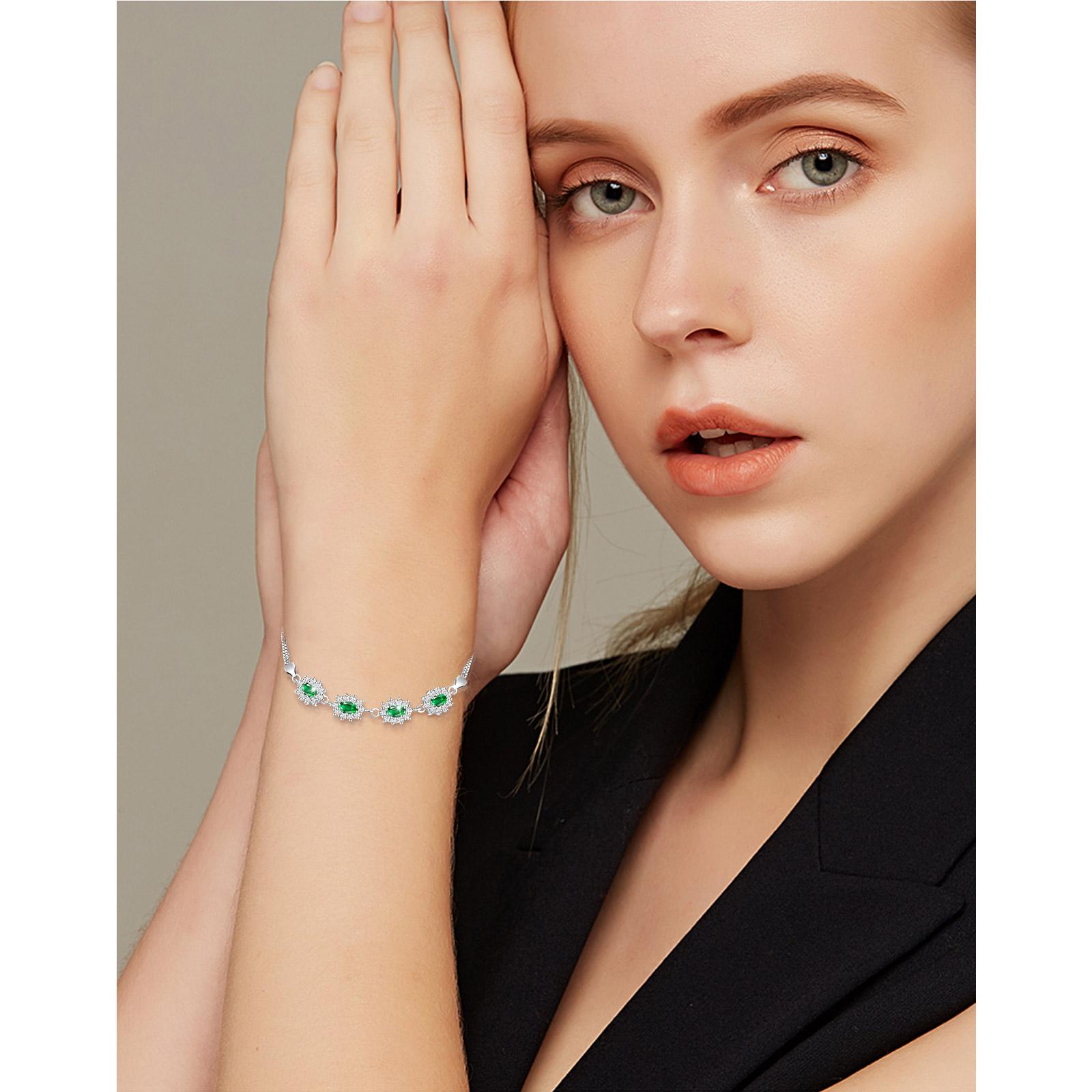 Multi stone bracelet 925 sterling silver bracelets - Image 3