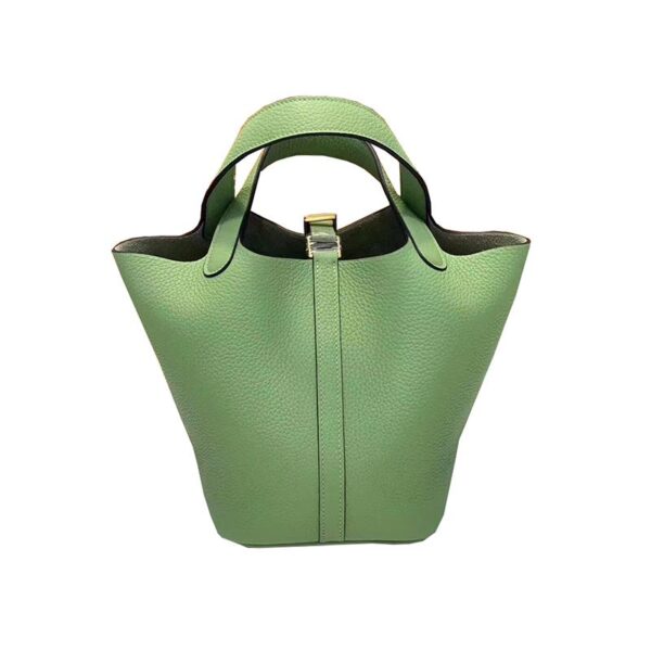 Women Handbag leather female summer high-end lychee pattern bucket bag - Image 6