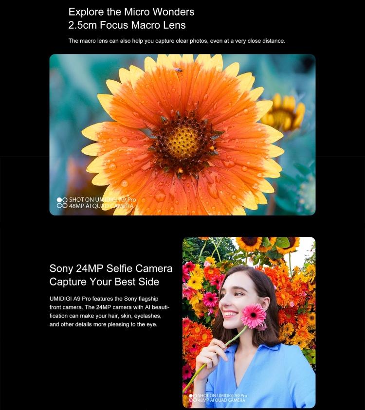 UMIDIGI A9 Pro Cellular Non-contact Infrared ThermoTelefono 6.3 inch Android 10 4G Unlocked Mobile Phones - Image 5