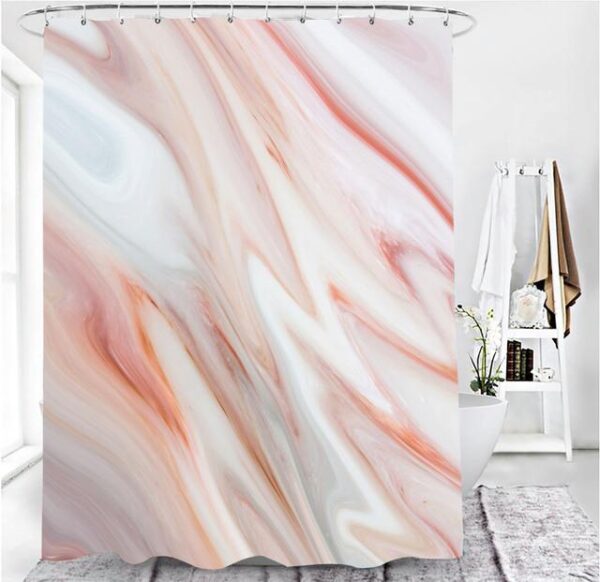 Marble White Shower Curtain Set with Non Slip Rug Bath Mat Carpet Modern Bathroom Curtains Toilet Lid Cover Home Decoration/ - Image 2