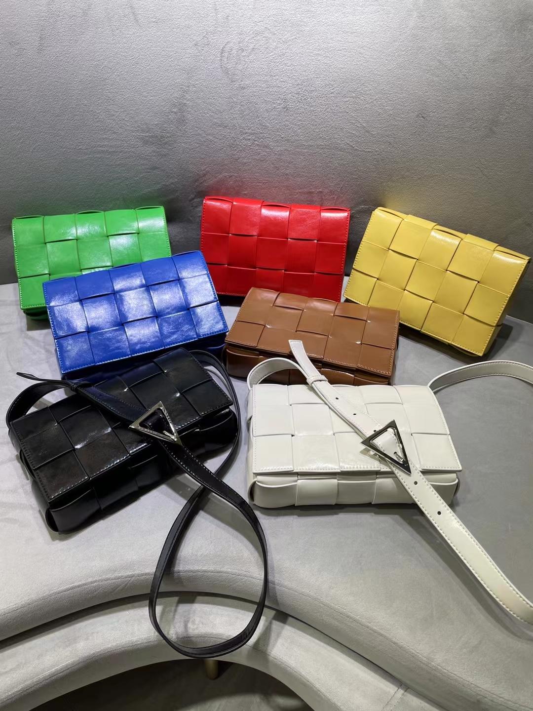 New fashion leather ladies handbag hand-woven messenger bag magnetic buckle bag cowhide Cross-body female bag