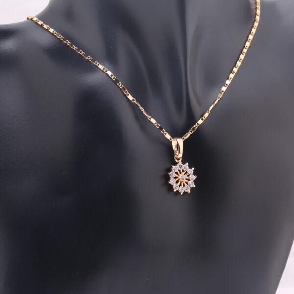 Jewellery fashion flower 18k gold-plated necklace pendant earring jewellery set for women - Image 4