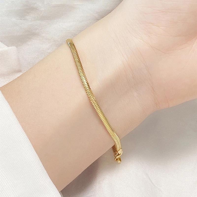 NINE'S AU750 Solid 18k Yellow Gold Bracelet Italian 2.5mm Diamond Cut Miami Snake Link Curb Chain Jewelry for Women Men - Image 4