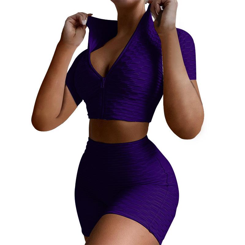 Summer sports short-sleeved quick-dry running gym suit fitness and yoga wear two piece set tracksuit plus size two piece sets