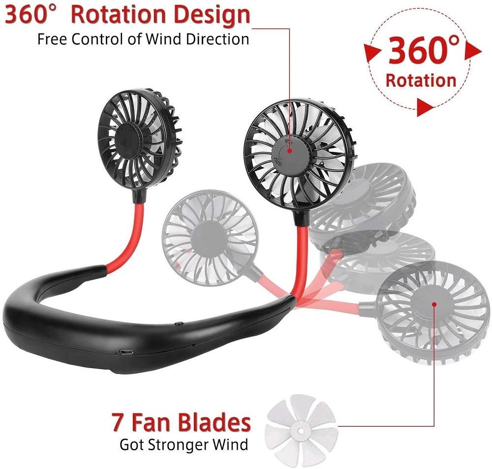 Portable air cooling fan handsfree rechargeable hanging sport neck fan Neckband Fan for sport - Image 3